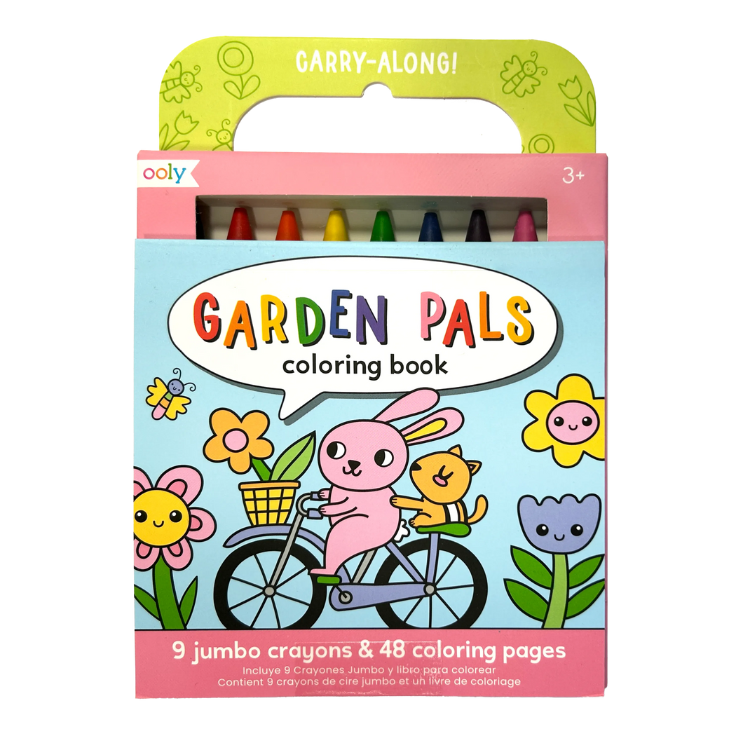 Carry Along! Coloring Book and Crayon Set - Garden Pals