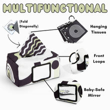 Load image into Gallery viewer, REMZO 3-in-1 Multifunctional Baby Tissue Box Toy w/ Mirror