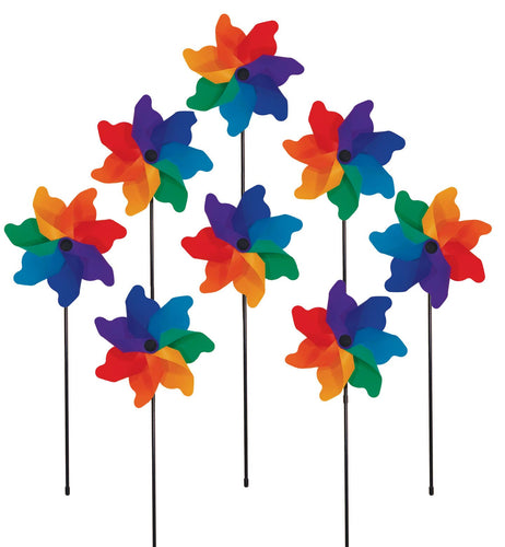 Rainbow Petal Pinwheel Spinners