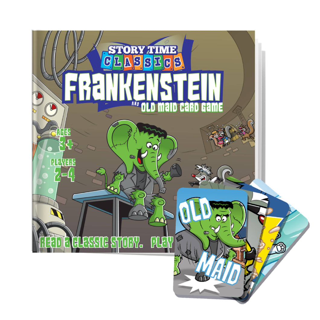 New! 2-in-1 Frankenstein and Old Maid Card Games