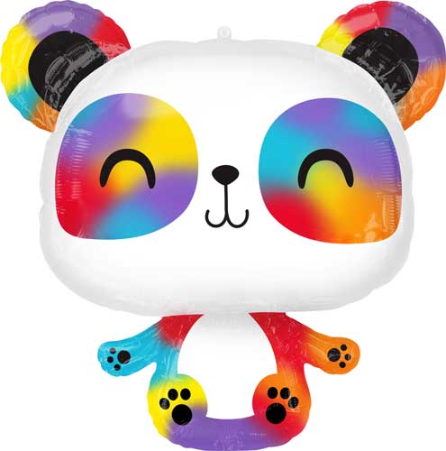 Mylar Rainbow Panda Balloon