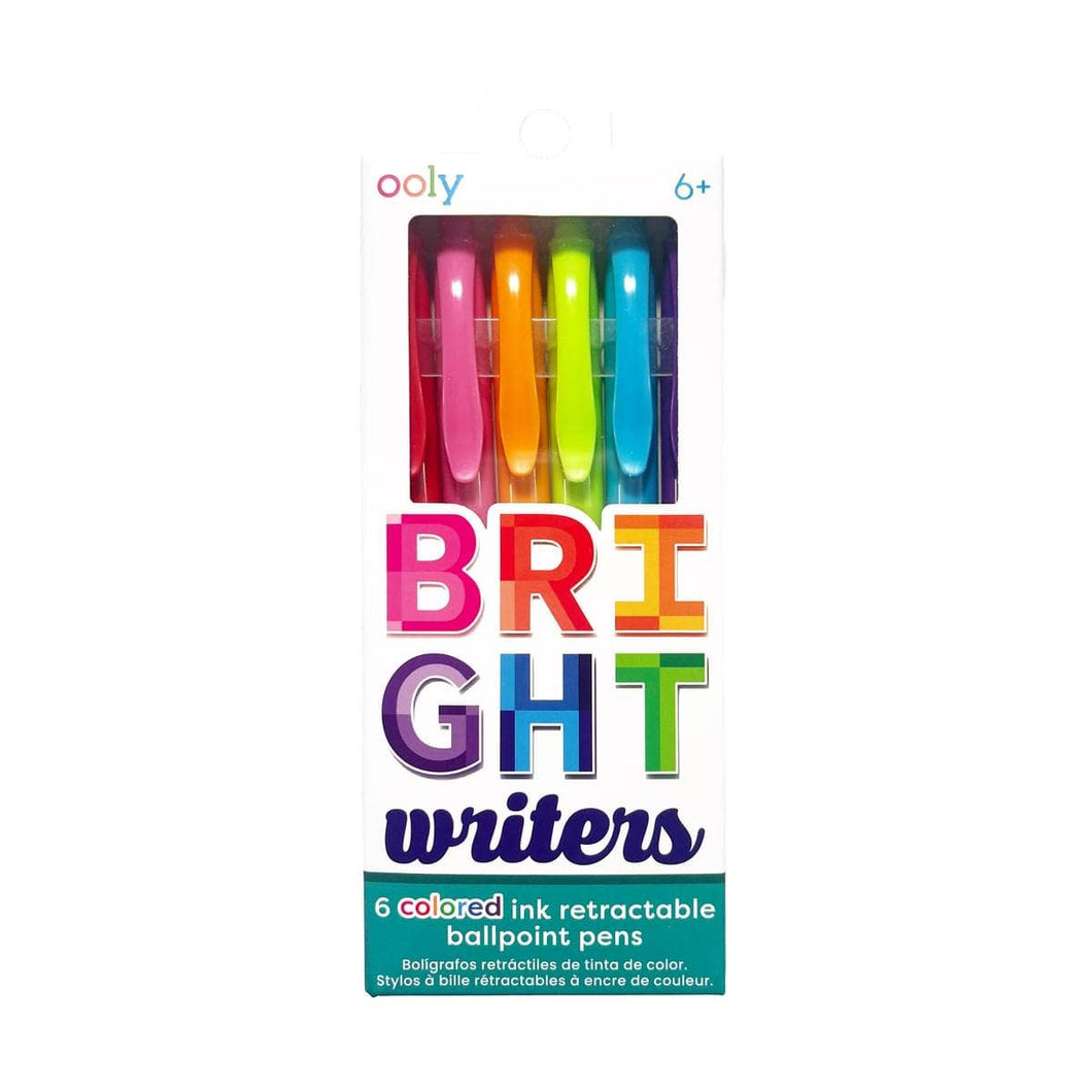 Bright Writers Colored Ballpoint Pens - Set of 6