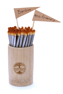 30 Bamboo Paint Brushes: Bamboo Cup with 30 Bamboo Paint Brushes