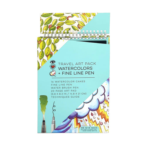 IHeartArt Travel Art Pack Watercolors + Fine Line Pen