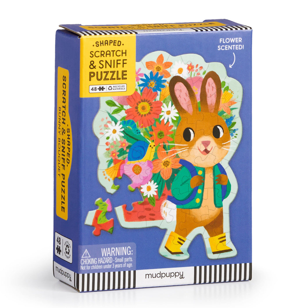 Bunny Bouquet 48 Piece Scratch & Sniff Shaped Mini Puzzle