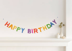 Felt Happy Birthday Garland: Pastel