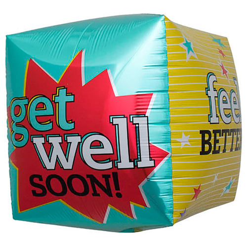 Mylar Get Well Soon! Cube Balloon