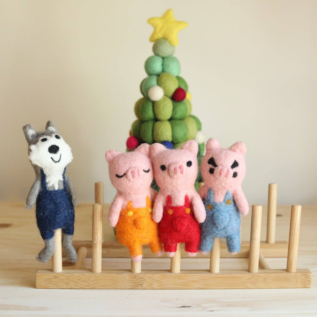 Three Little Pigs & Big Wolf Finger Puppets