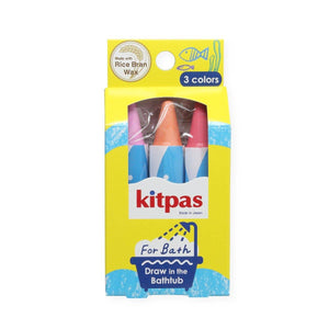 Kitpas Bath Rice Wax Crayons 3 Colors - Coral